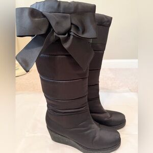 Kate Spade Nylon Black Boots with Bow 6